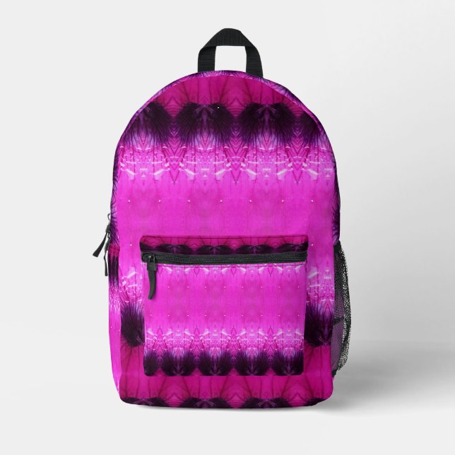 Mochila Impresa Ikat rosa y púrpura (Anverso)