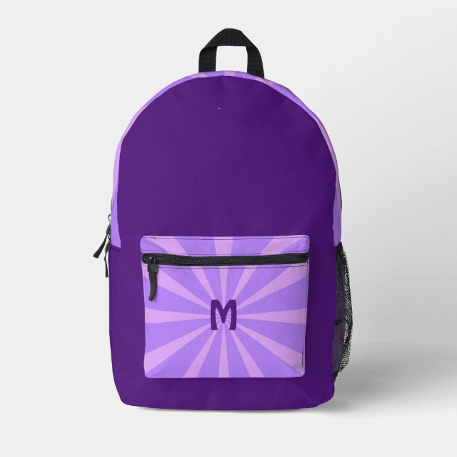 Mochila Impresa Ilusión óptica púrpura personalizada moderna (Anverso)