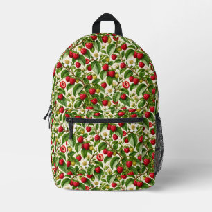 Mochila Impresa Ilustración Botánica de Frambuesa Vintage