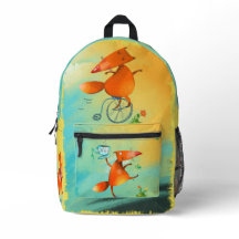 Ilustracion de acuarela artesanal Funny Fox