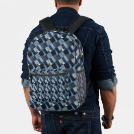 Mochila Impresa Ilustracion de arte de mosaico Denim Fabric No2