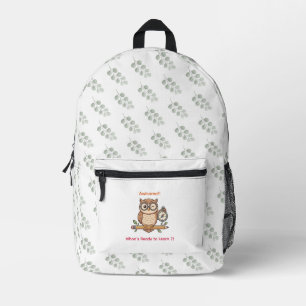 Mochila Impresa Ilustración de búho adorable guiñando el ojo para