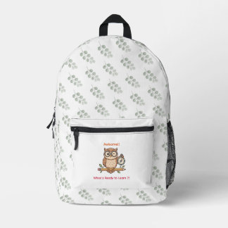 Mochila Impresa Ilustración de búho adorable guiñando el ojo para
