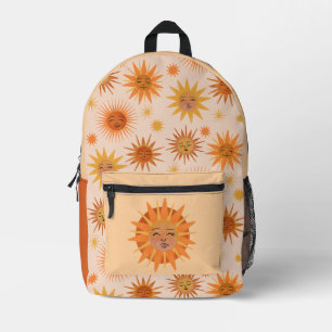 Mochila Impresa Ilustracion de color de agua Naranja de Sun Face