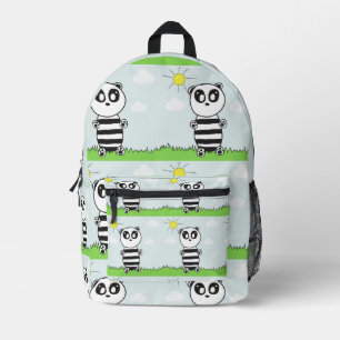 Mochila Impresa Ilustración de Panda Adorable