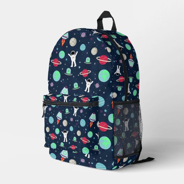 Mochila Impresa Ilustración de patrón espacial (Esquina derecha trasera )