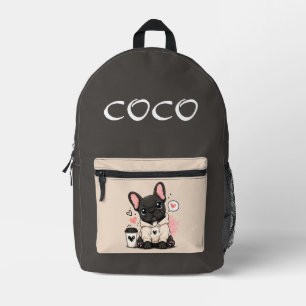 Mochila Impresa Ilustración de sudadera con capucha de Bulldog Fra