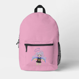 Mochila Impresa Ilustración Dibujada a Mano de Niña Feliz – Pequeñ