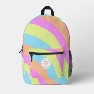 Mochila Impresa Imagen personalizada de las olas de arcoiris