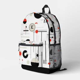 Mochila Impresa Imprenta monográfica de patrón geométrico en baudi