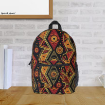 Impresión africana - Patrón negro, rojo amarillo a