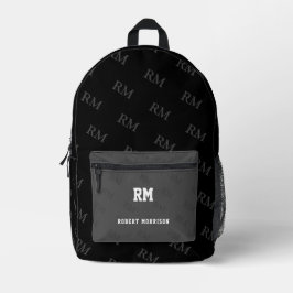 Mochila Impresa Impresión Cortar Sew Bag negro gris negro monogram