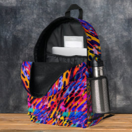 Mochila Impresa Impresión de animal salvaje rosa colorido pintado