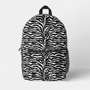 Mochila Impresa Impresión de animales salvajes, cebra en blanco y