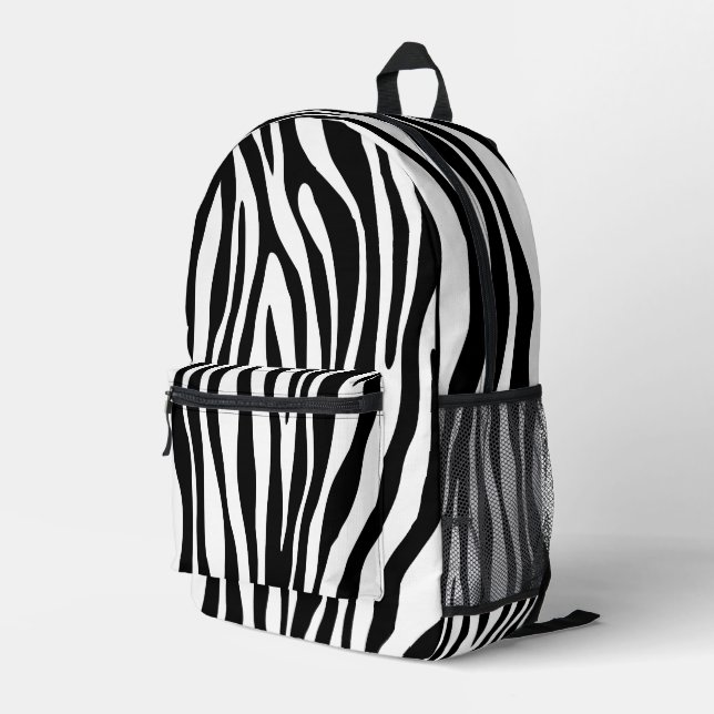 Mochila Impresa Impresión de cebra (Esquina derecha trasera )