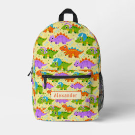 Mochila Impresa Impresión de dinosaurio personalizable linda