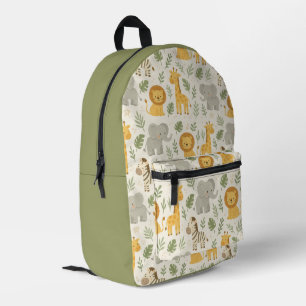Mochila Impresa impresión de guardería de animales de safari