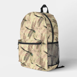 Mochila Impresa Impresión de la libélula vintage