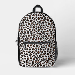 Mochila Impresa Impresión de leopardo blanco