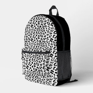 Mochila Impresa Impresión de leopardo en blanco y negro