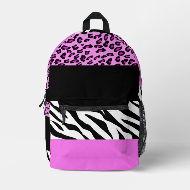 Mochila Impresa Impresión de leopardo, impresión de cebra, impresi (Anverso)