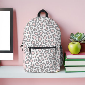 Mochila Impresa Impresión de leopardo rosado Girly personalizada