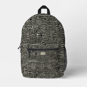 Mochila Impresa Impresión de Piel de serpiente de malla negra