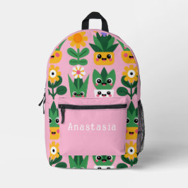 Mochila Impresa Impresión de planta en maceta personalizable linda