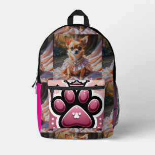 Mochila Impresa Impresión de princesa real de Chihuahua Corta bols