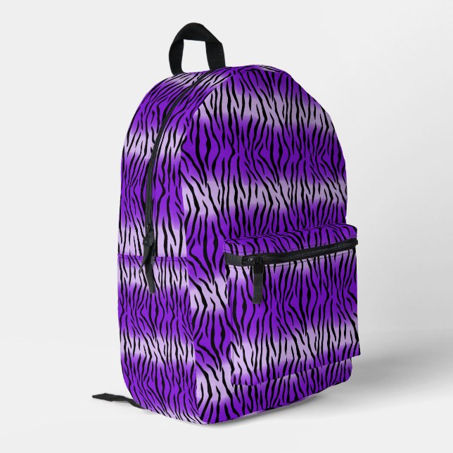 Mochila Impresa Impresión de tigre morado (Esquina izquierda trasera)