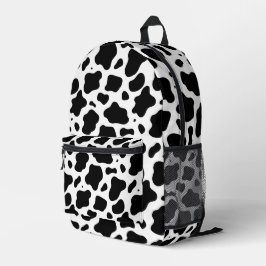 Mochila Impresa Impresión de vaca en blanco y negro