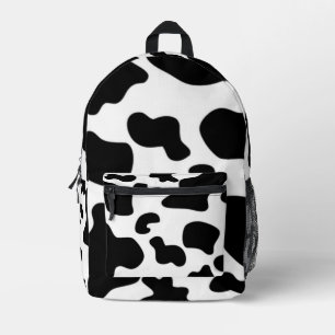 Mochila Impresa Impresión de vaca en blanco y negro