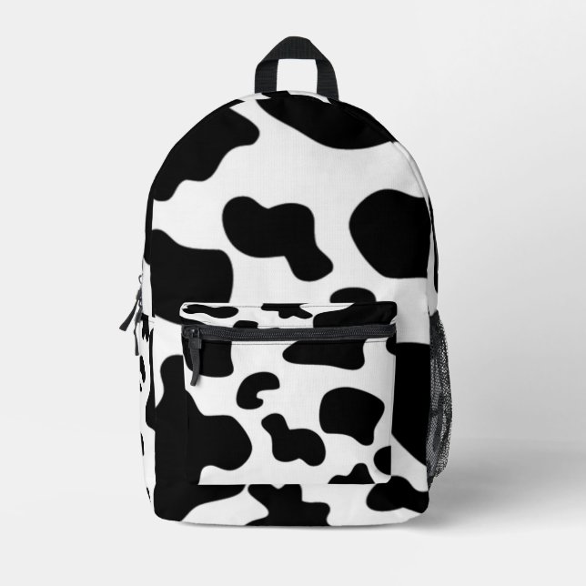 Mochila Impresa Impresión de vaca en blanco y negro (Anverso)