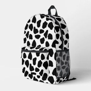 Mochila Impresa Impresión de vaca en blanco y negro