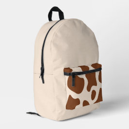 Mochila Impresa Impresión de vaca rosa y marrón