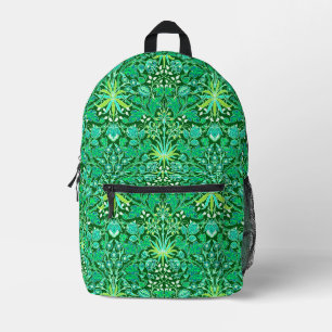 Mochila Impresa Impresión de William Morris Hyacinth, verde esmera