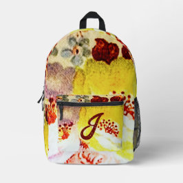 Mochila Impresa Impresión floral monogramada corta