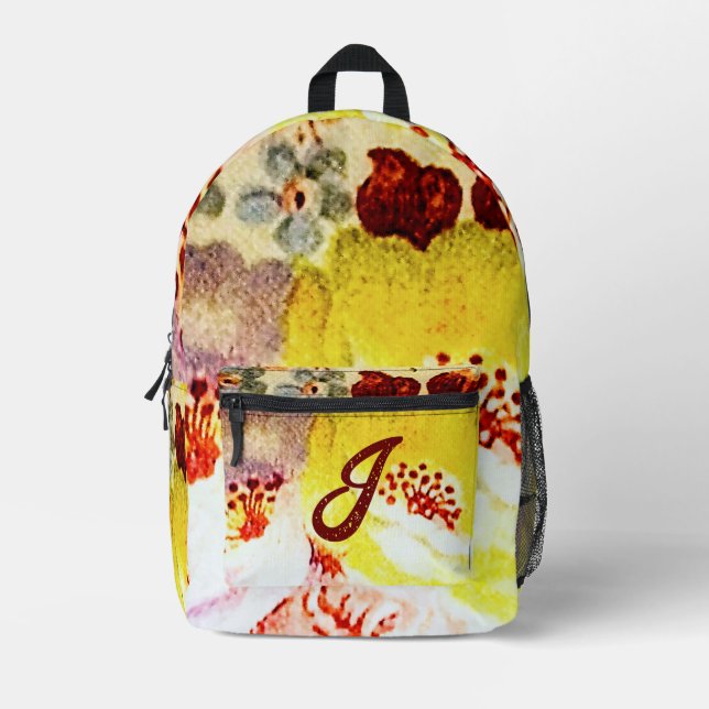 Mochila Impresa Impresión floral monogramada corta (Anverso)