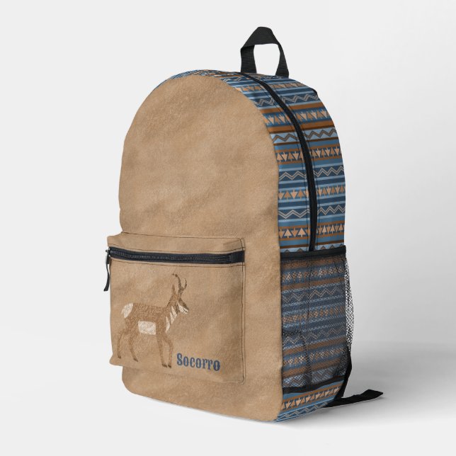 Mochila Impresa Impresión geométrica personalizada de Pronghorns e (Esquina derecha trasera )
