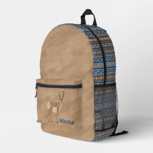 Mochila Impresa Impresión geométrica personalizada de Pronghorns e