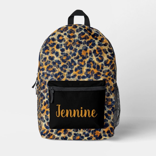 Mochila Impresa Impresión Leopard personalizada (Anverso)