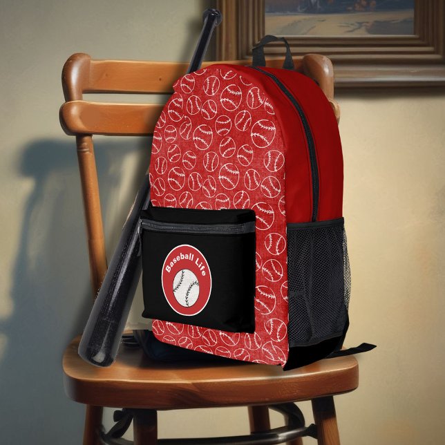 Mochila Impresa Impresión Roja de Béisbol (Subido por el creador)