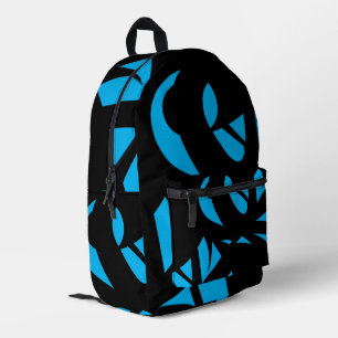 Mochila Impresa Impresionante Arte Moderno Azul / Negro