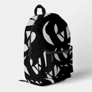 Mochila Impresa Impresionante arte moderno gris / negro