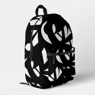 Mochila Impresa Impresionante arte moderno negro y blanco