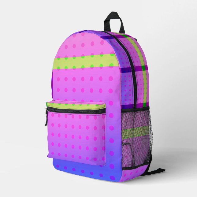 Mochila Impresa Impresionante épica del dot polka de Neon 80 (Esquina derecha trasera )