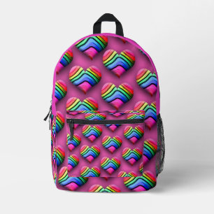 Mochila Impresa Impresionantes corazones Neon Rainbow