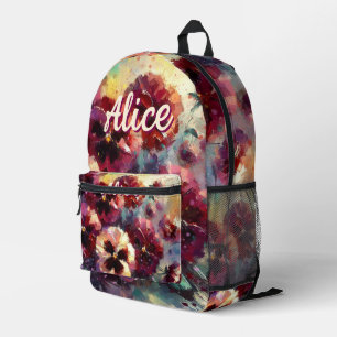 Mochila Impresa Impresionantes Pansies de Marrones Personalizados