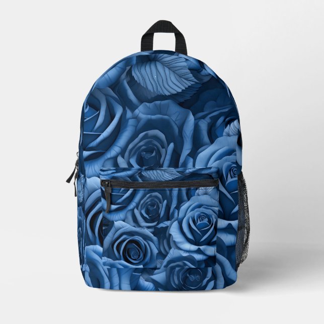 Mochila Impresa Impresionantes rosas azules (Anverso)