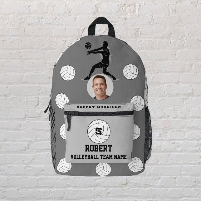 Mochila Impresa Impresiones Cortan Sew Bags Voleibol gris (Prints Cut Sew Bags Volleyball grey)